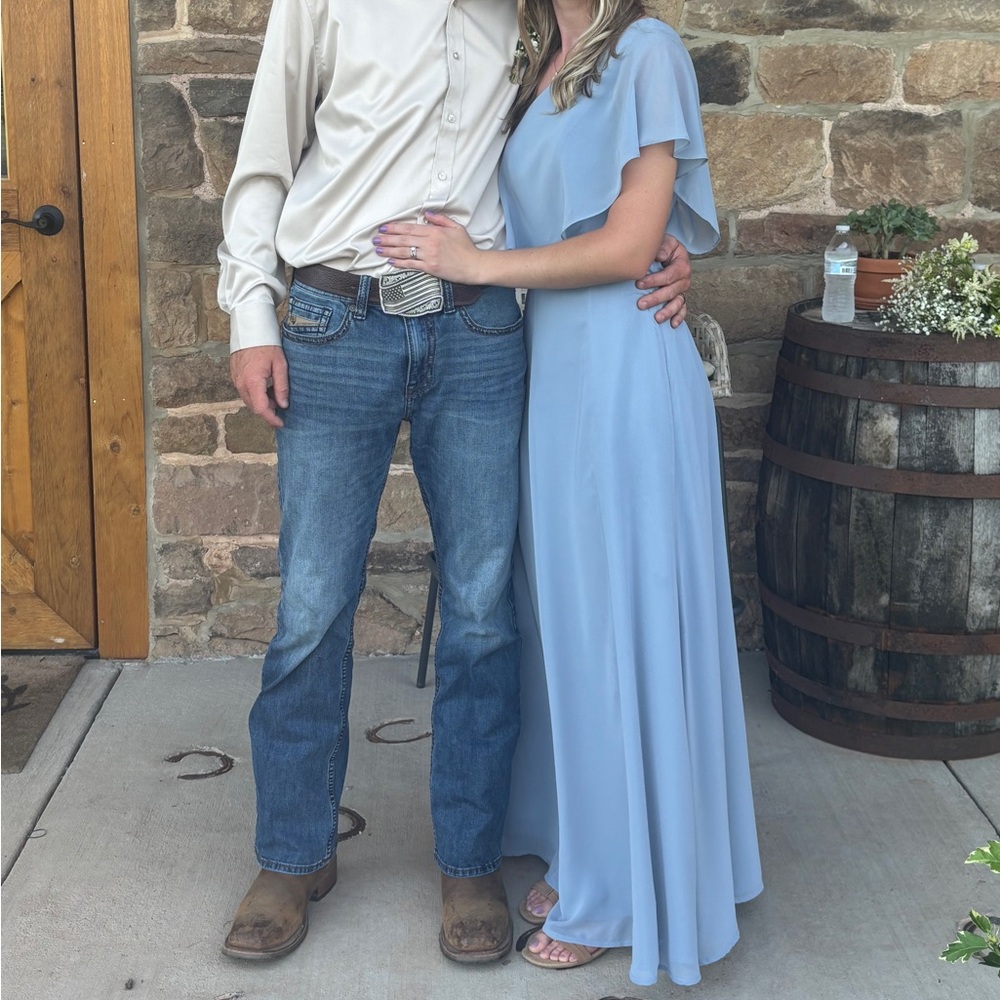 Azazie Light Blue Wedding Dress